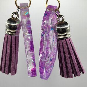💟💜NEW Purple on Purpose Feather-shaped Tassels Fasion Earrings